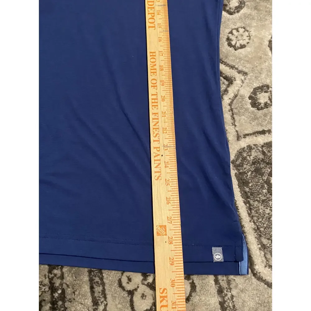 Peter Millar Solid Blue Seaside Polo Shirt Men's Medium - Picture 2 of 4